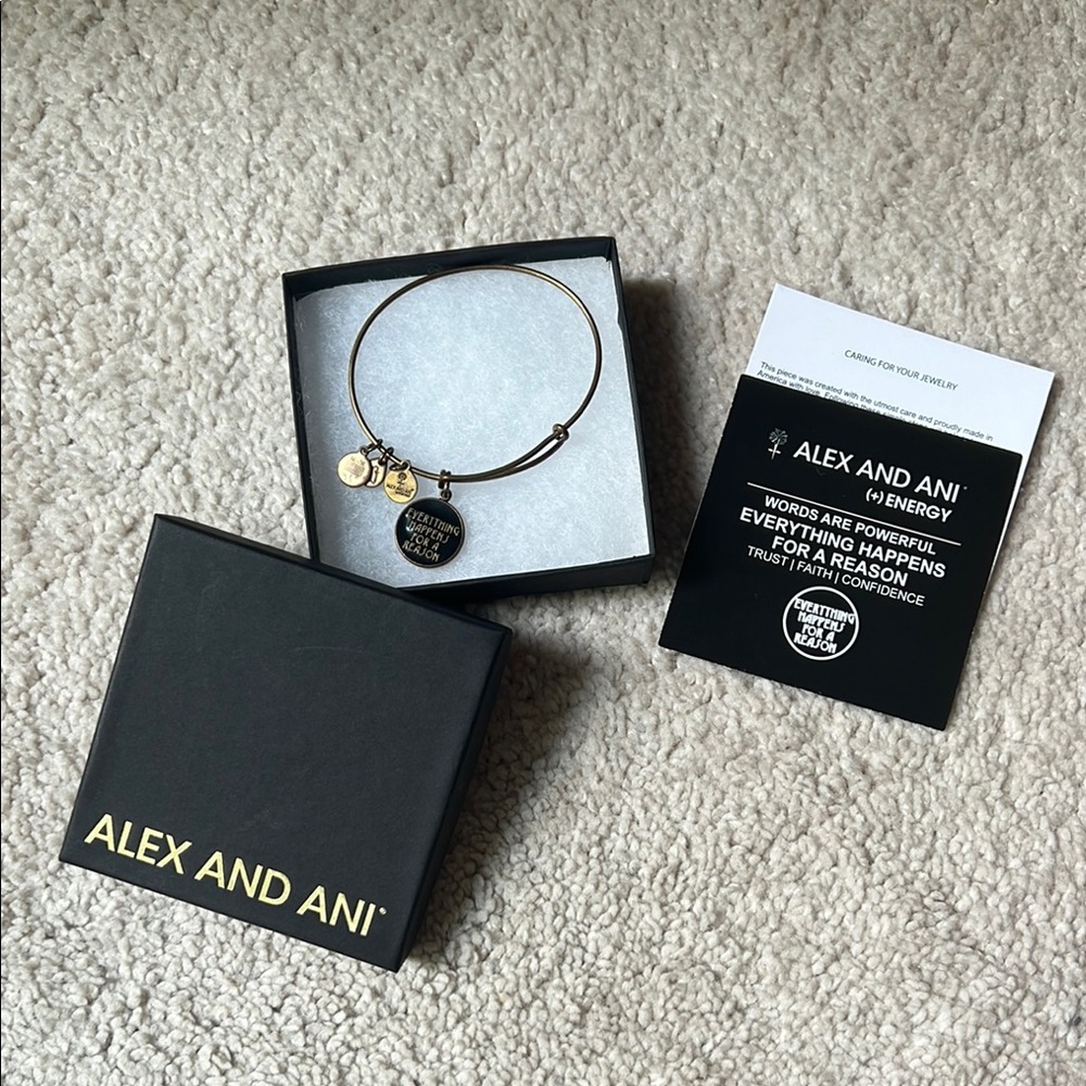 Alex and Ani Gold and Black Charm Bracelet